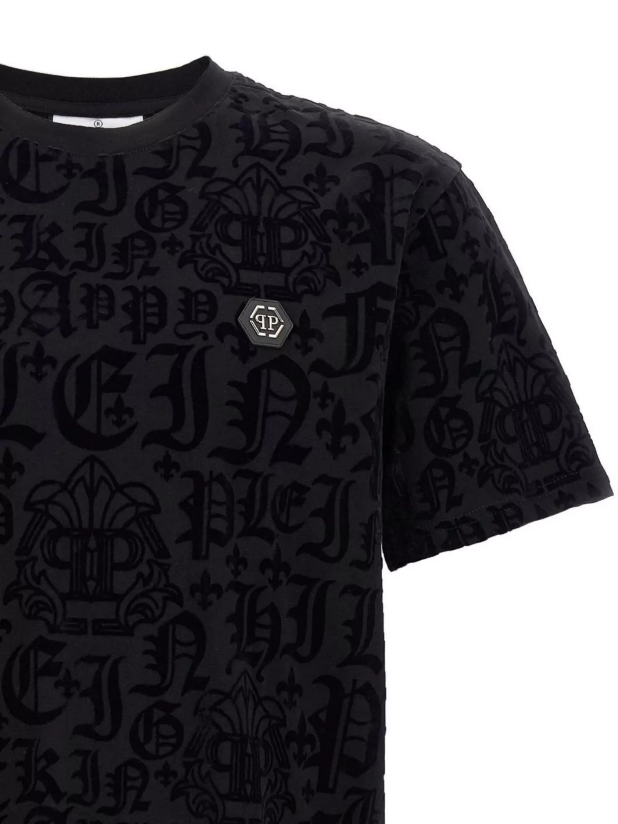 Philipp Plein Velvet Logo Crew Neck T-Shirt