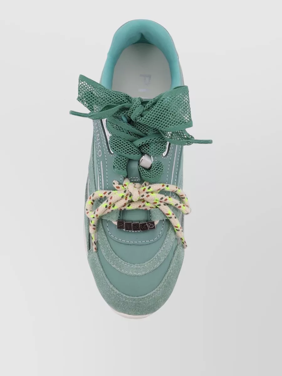 Pinko Low Top Sneakers Contrasting Sole Metallic Accents