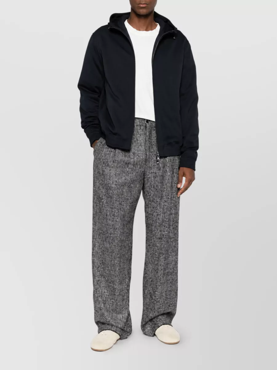 Emporio Armani Wool Silk Wide-Leg Trousers