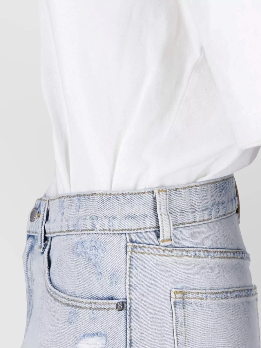 Alexander Wang Denim Asymmetric Mini Polo Dress
