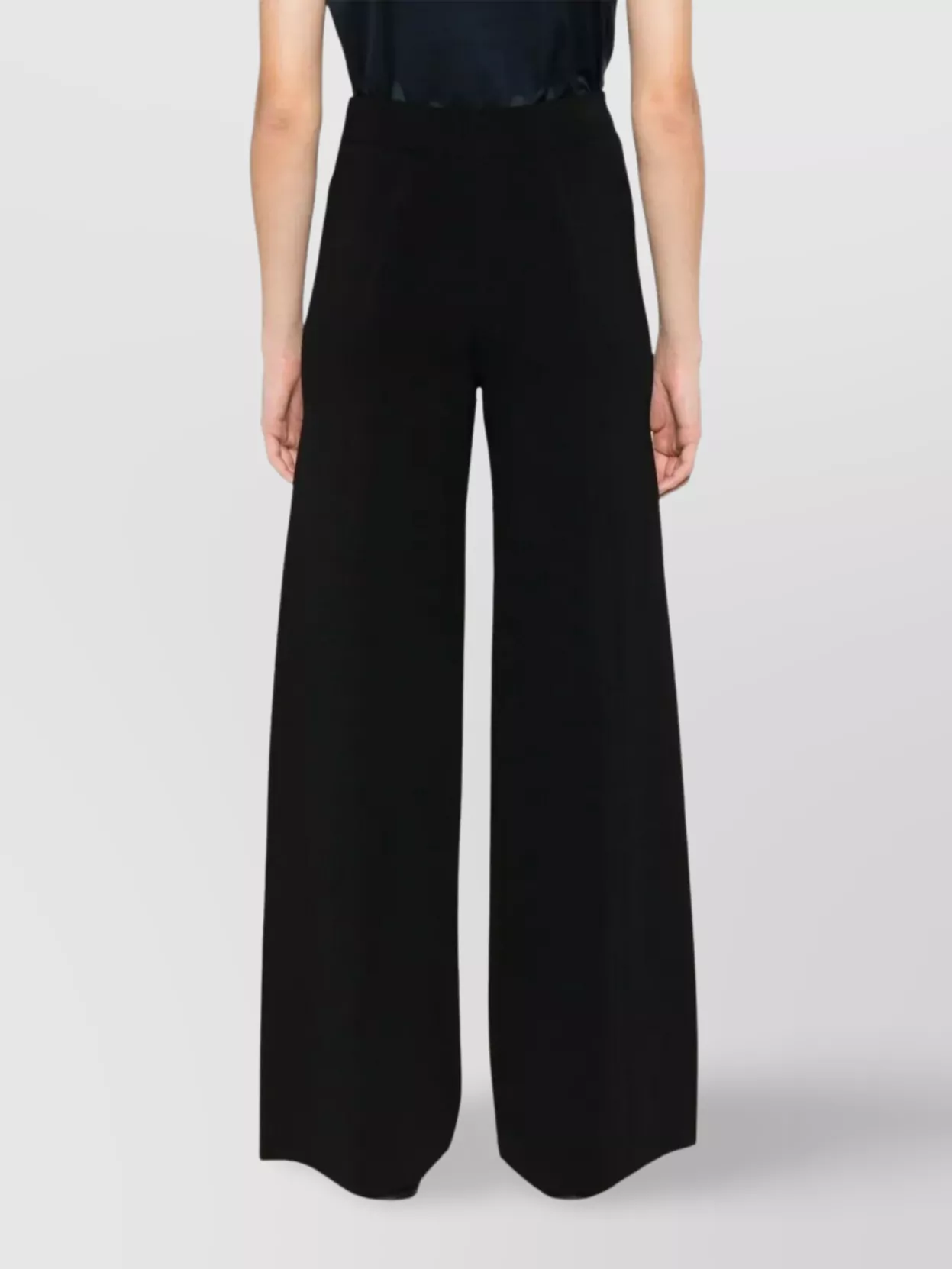 Max Mara Trousers Featuring Elastic Waistband And High-rise Waist In Black
