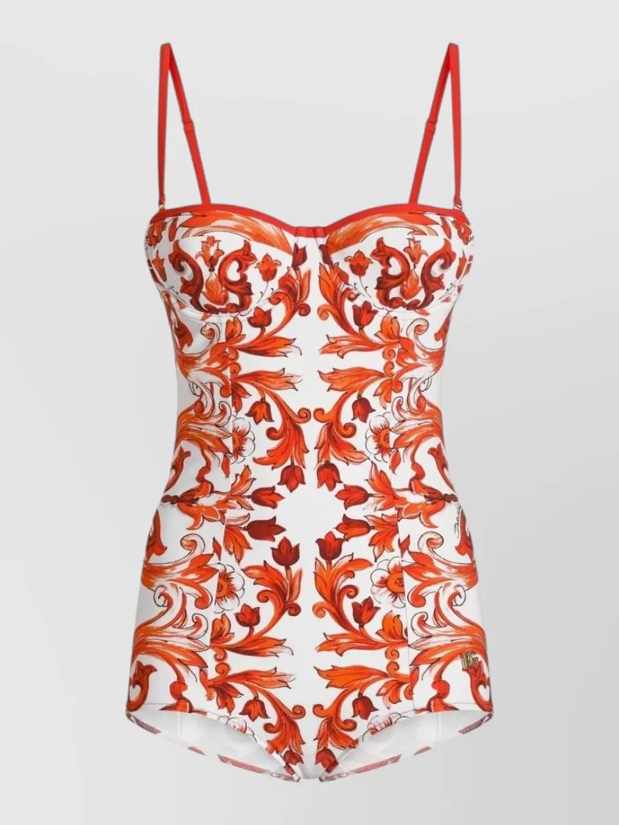 Dolce&Gabbana Printed balconette swimsuit