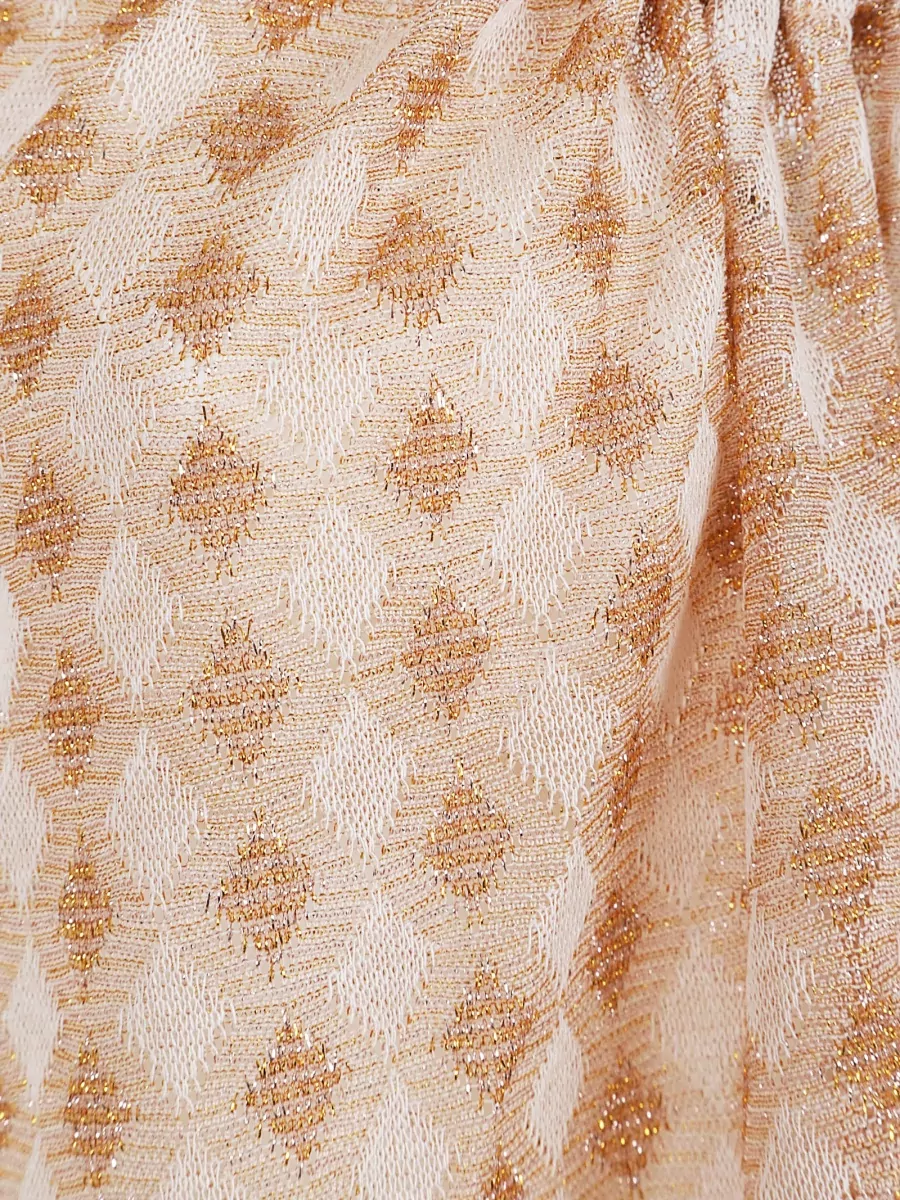 Forte Forte Jersey Top Metallic Texture Spaghetti Straps Pleated