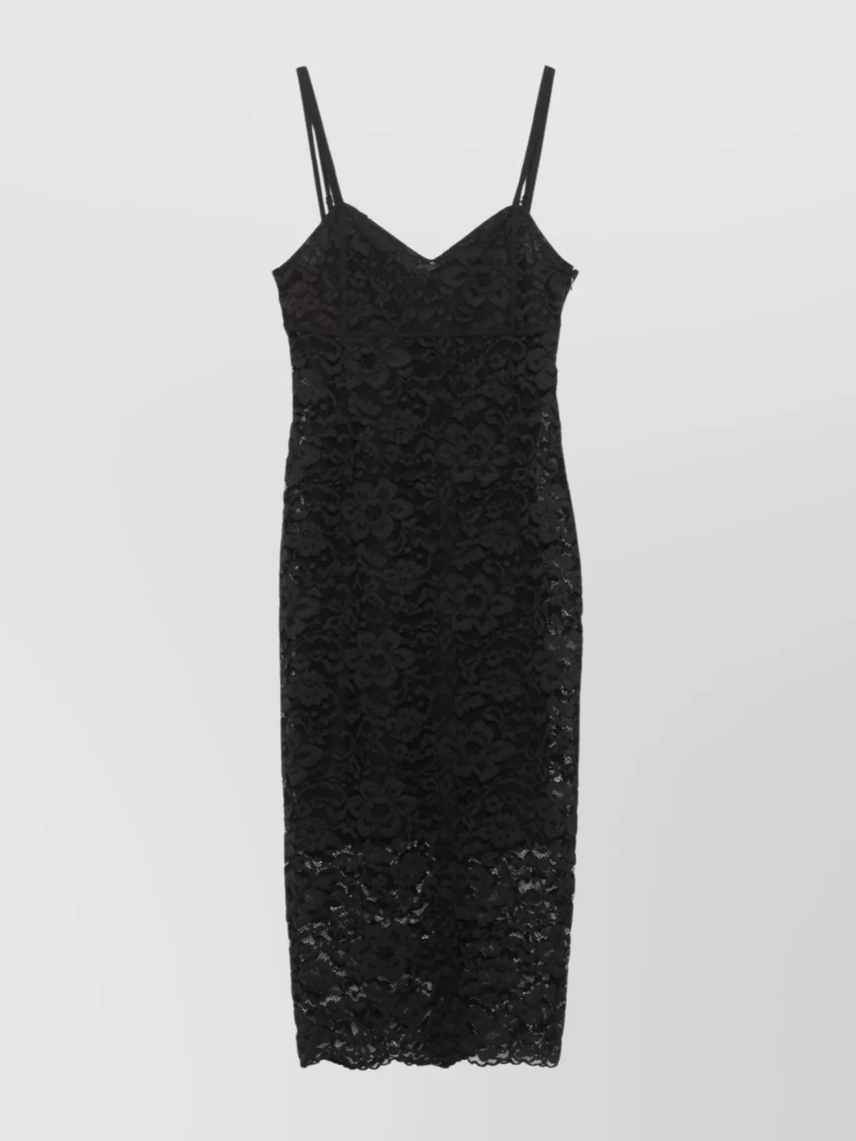 Blugirl Lace Overlay V-neck Midi Dress In Black