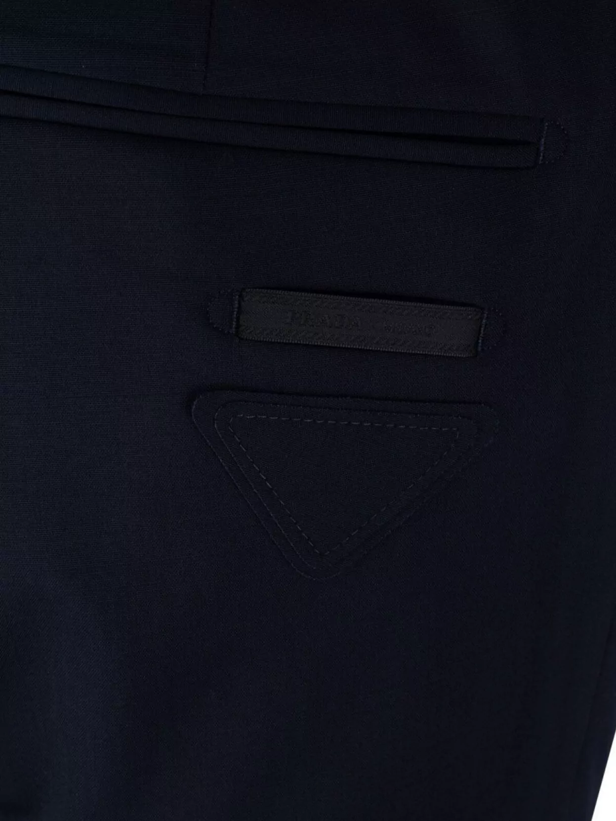 Prada Trousers Back Pockets Belt Loops Front Crease