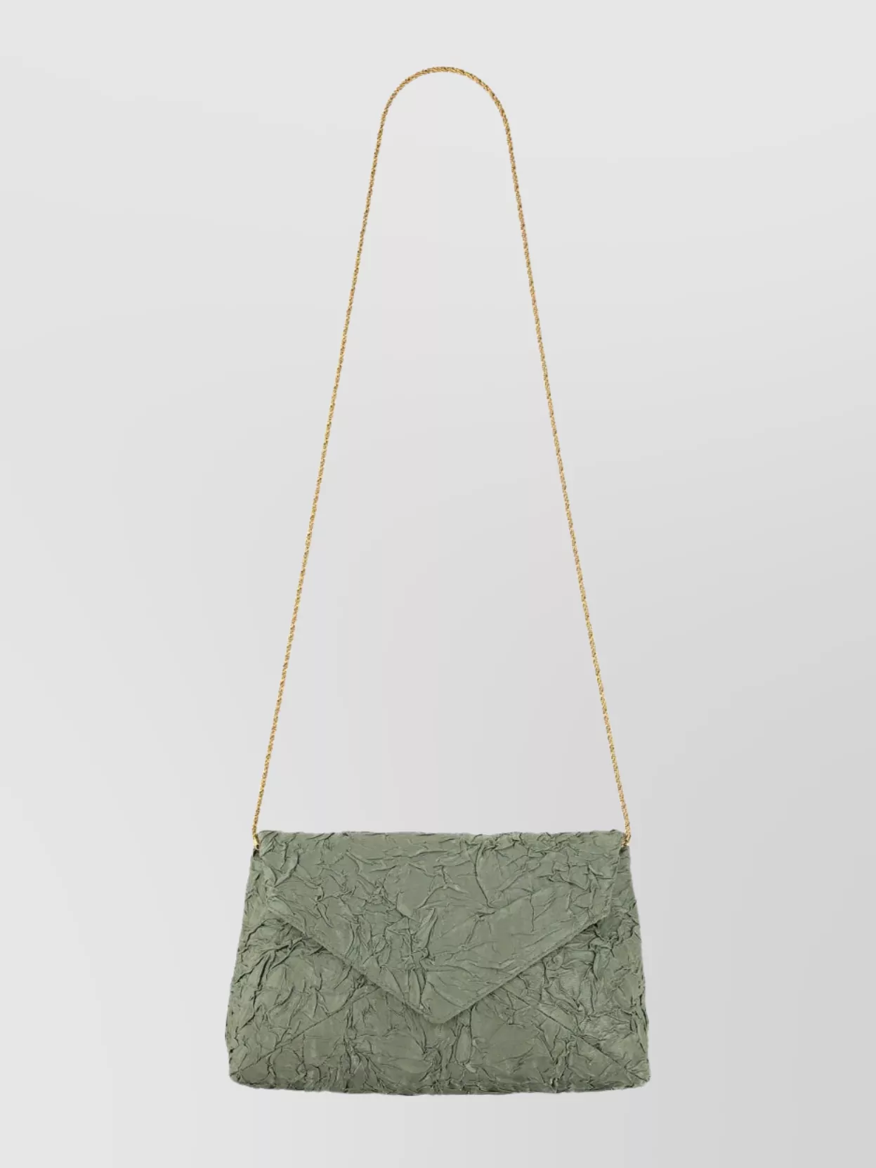Dries Van Noten Chain Strap Envelope Flap Shoulder Bag In Green