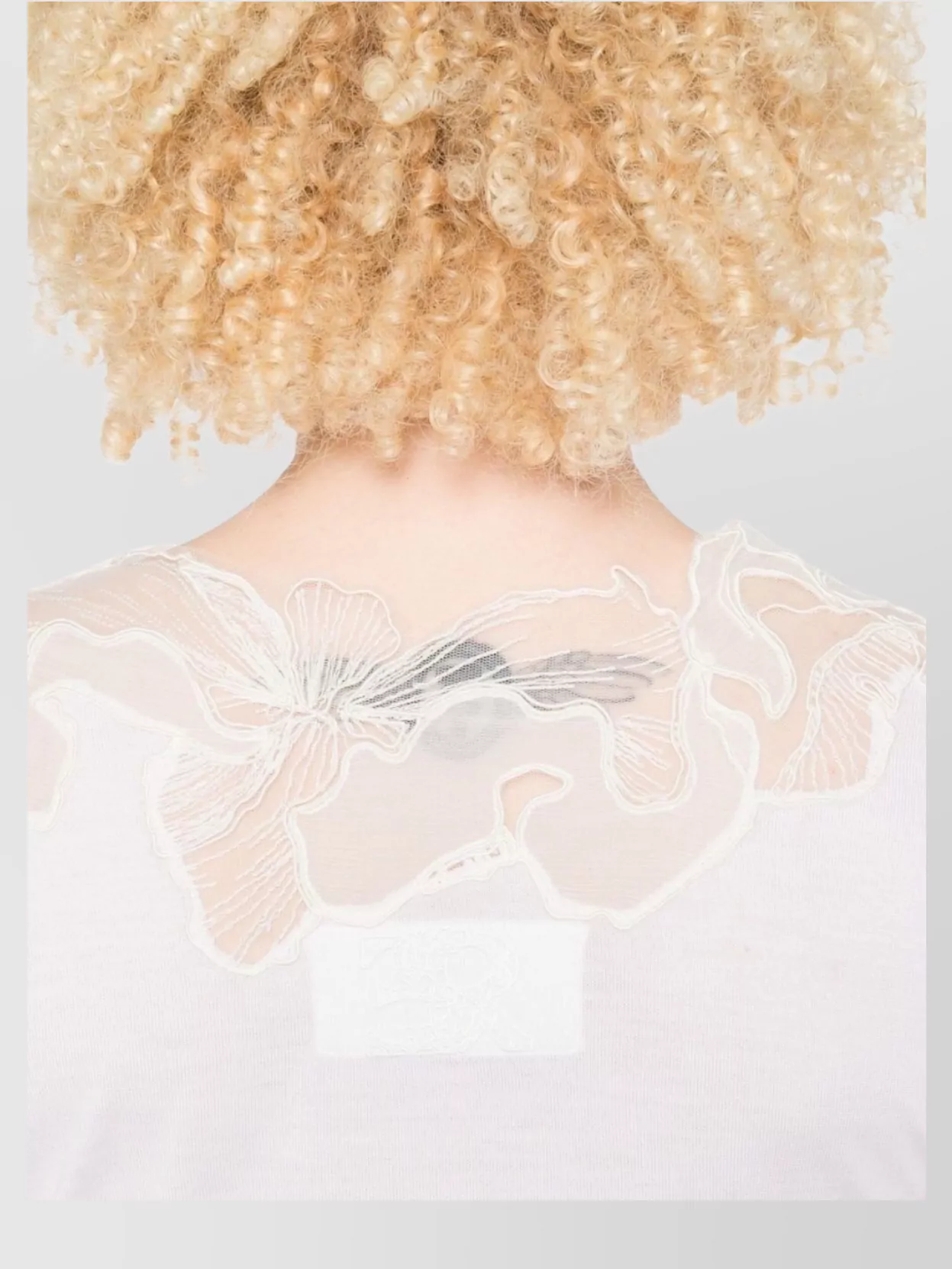Ermanno Scervino Knit Sweater With Lace Neck Detail