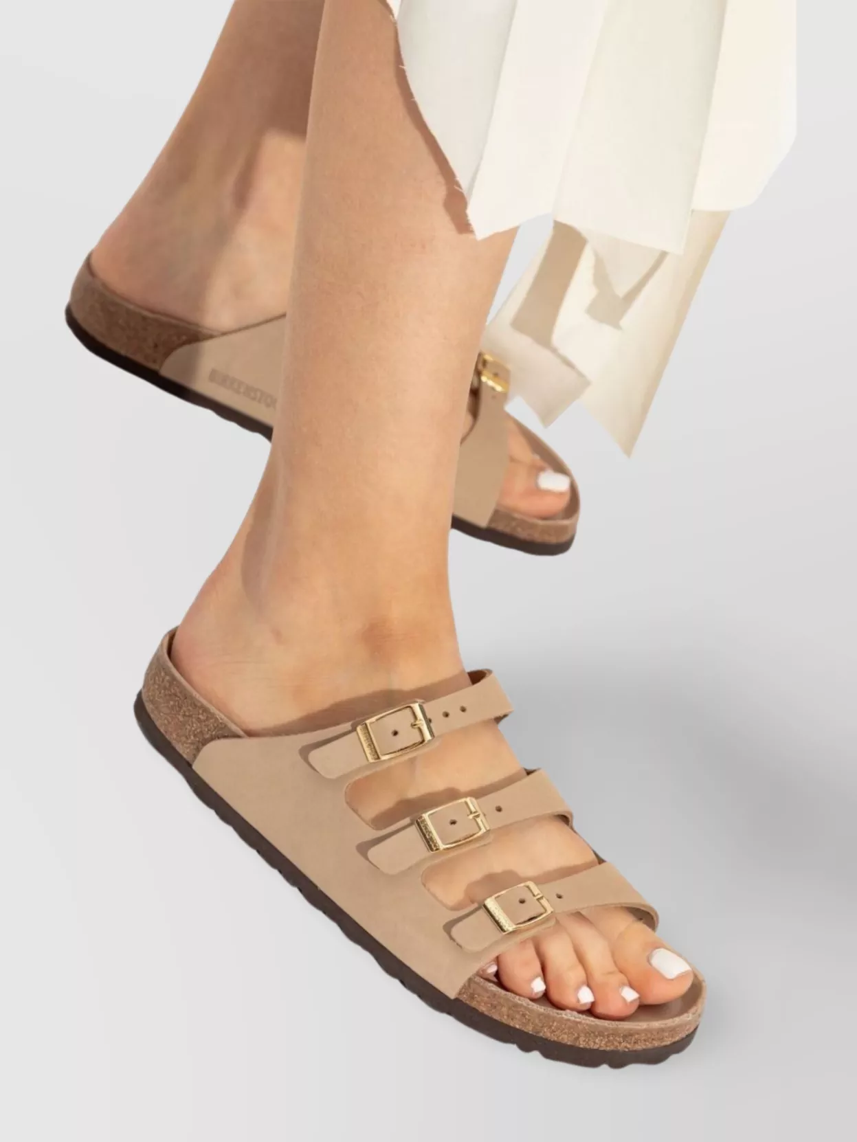 Birkenstock Triple Buckle Round Toe Flat Sandals
