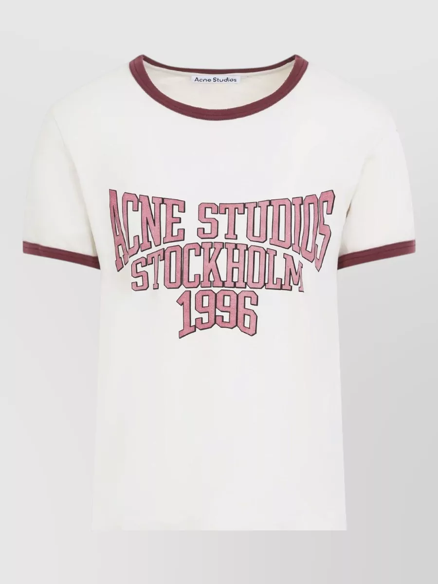 Acne Studios ribbed trim printed cotton t-shirt