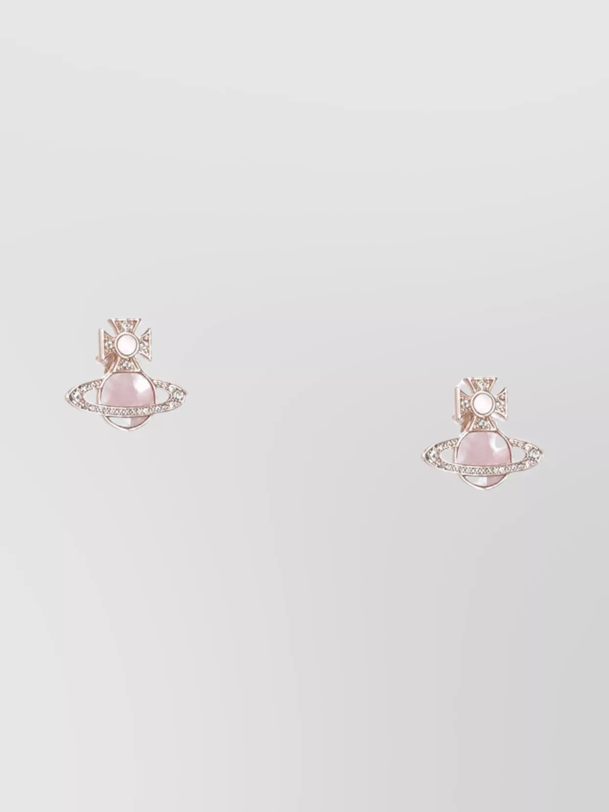 Vivienne Westwood Orb Stud Brass Earrings With Strass Embellishments