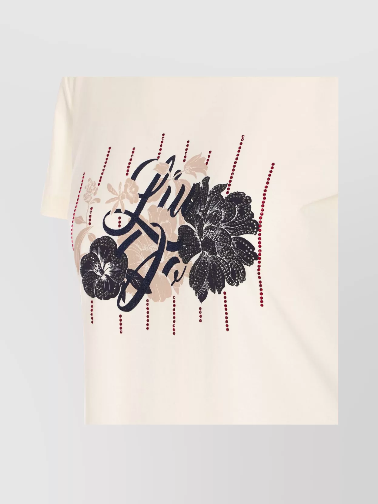 LIU •JO CREWNECK T-SHIRT WITH SHORT SLEEVES AND GRAPHIC PRINT