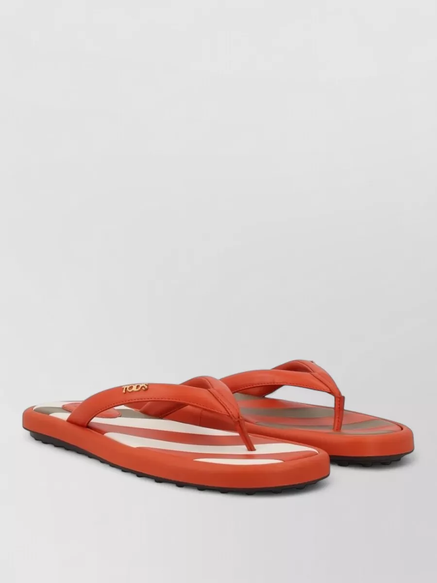 Tod's Leather Logo-Detail Flip Flops