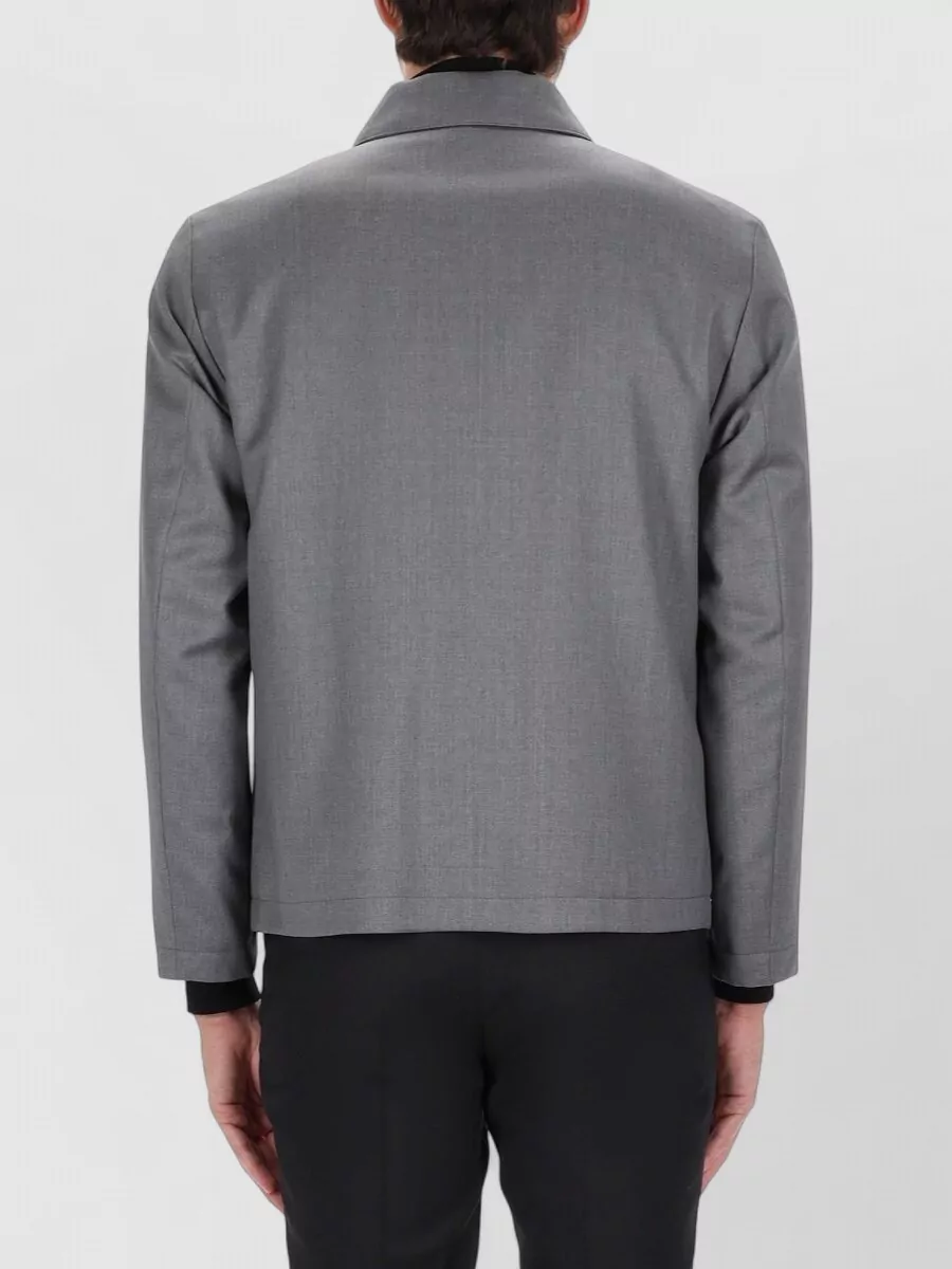 Boss Long Sleeve Collared Jacket And Pockets