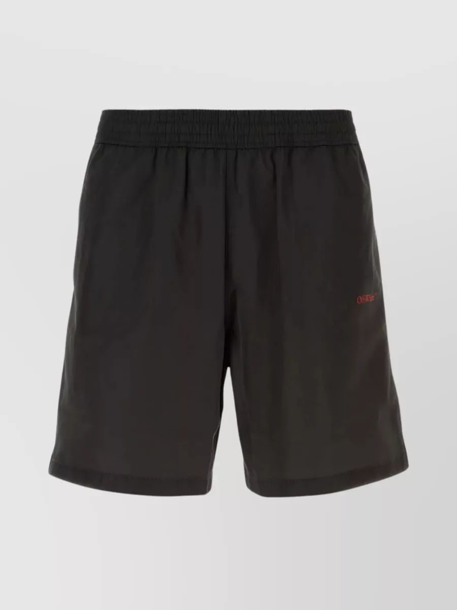 Shop Off-white Polyester Drawstring Swim Shorts In Brown