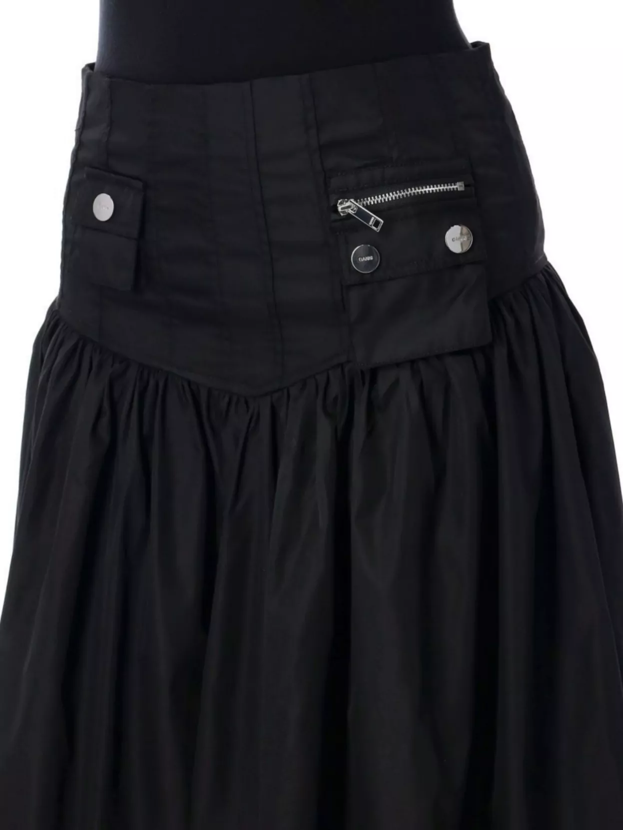 Ganni Duchess Pocket Midi Skirt