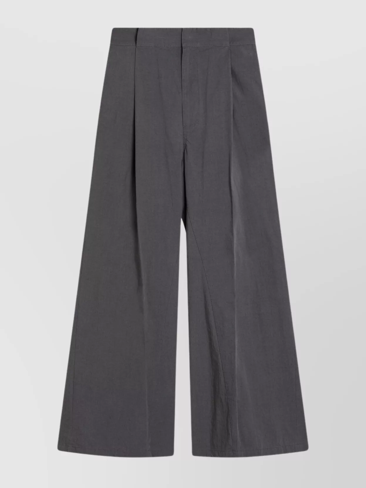 Maison Margiela Wide-leg High Waist Trousers With Front Pleats In Gray