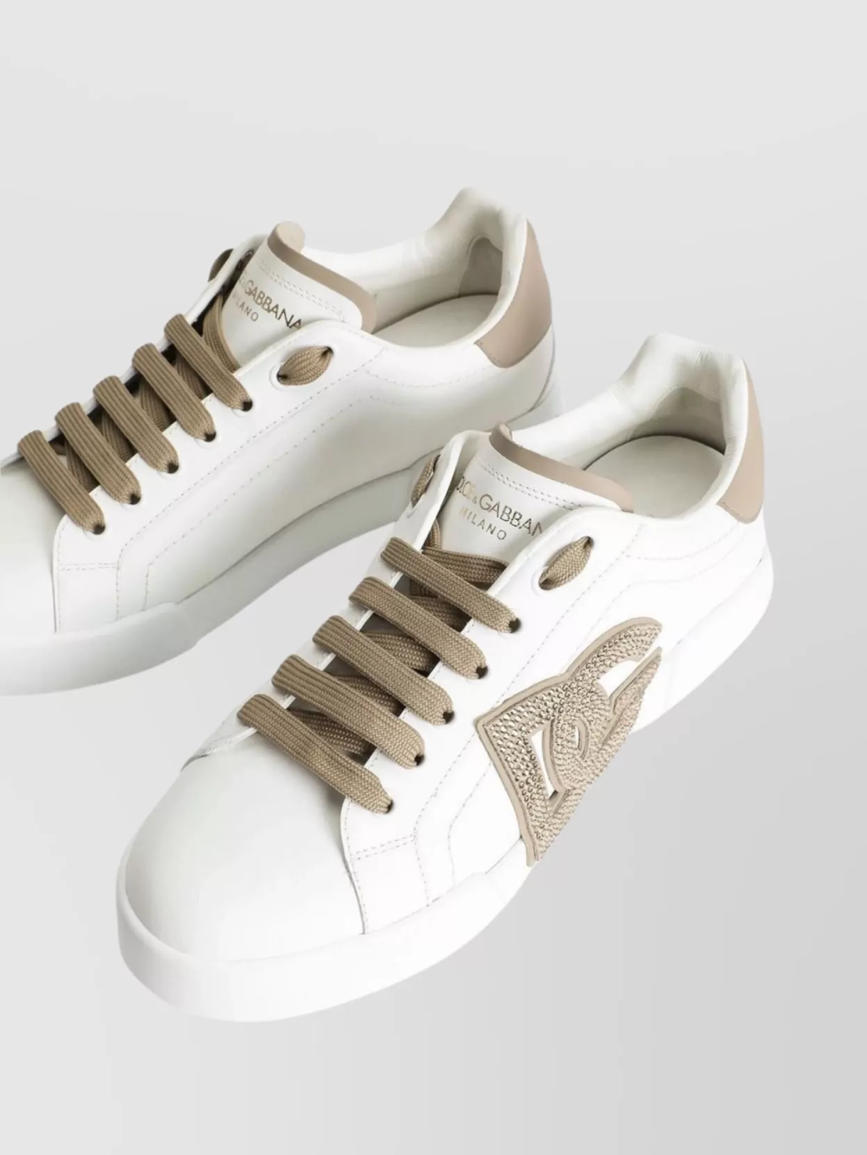 Dolce & Gabbana Heel Tab Sneakers With Perforated Vamp