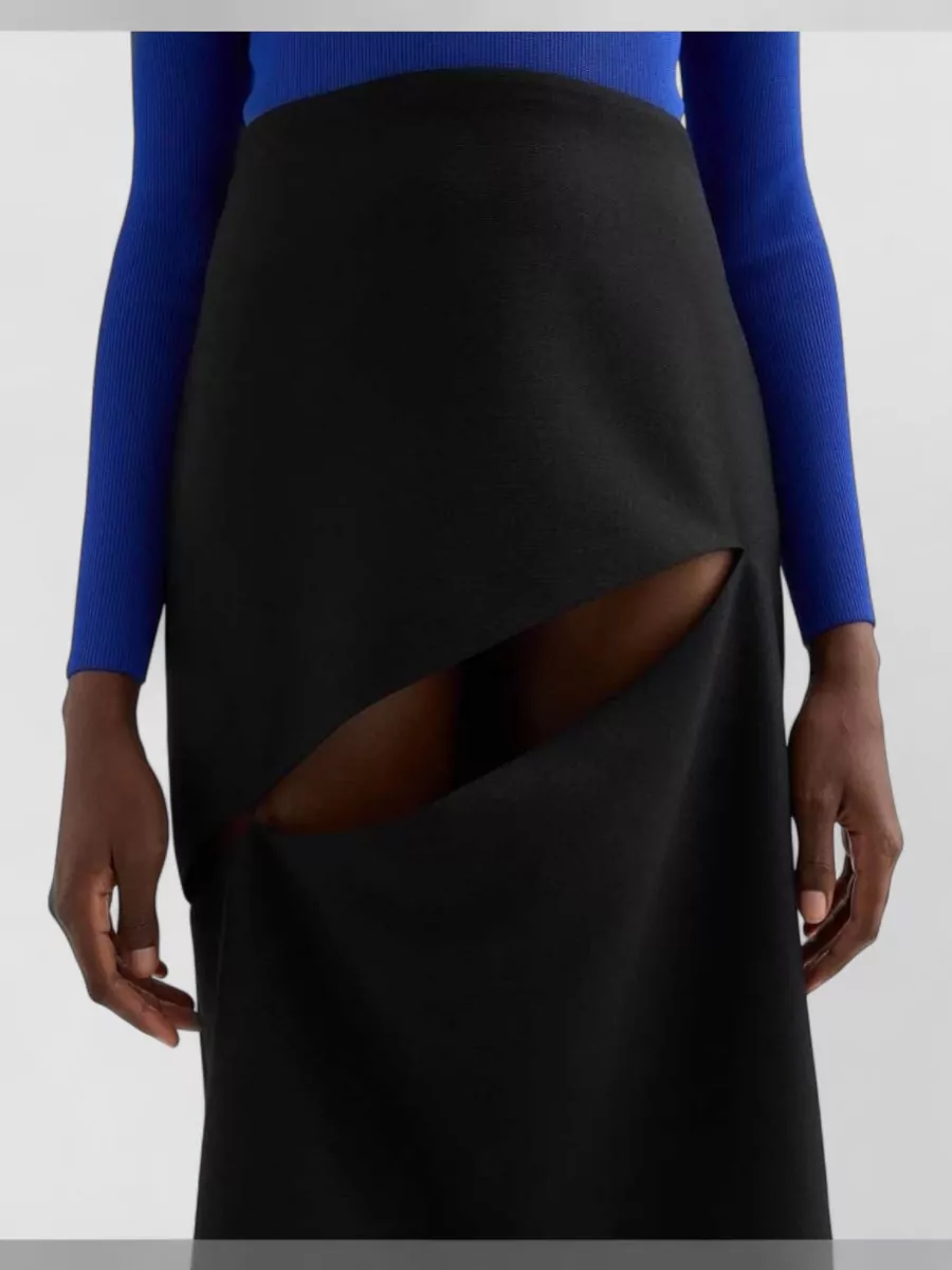 Jil Sander Wool Blend Midi Cutout Pencil Skirt