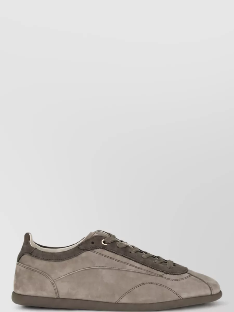 Brunello Cucinelli Calf Leather Lace-Up Sneakers