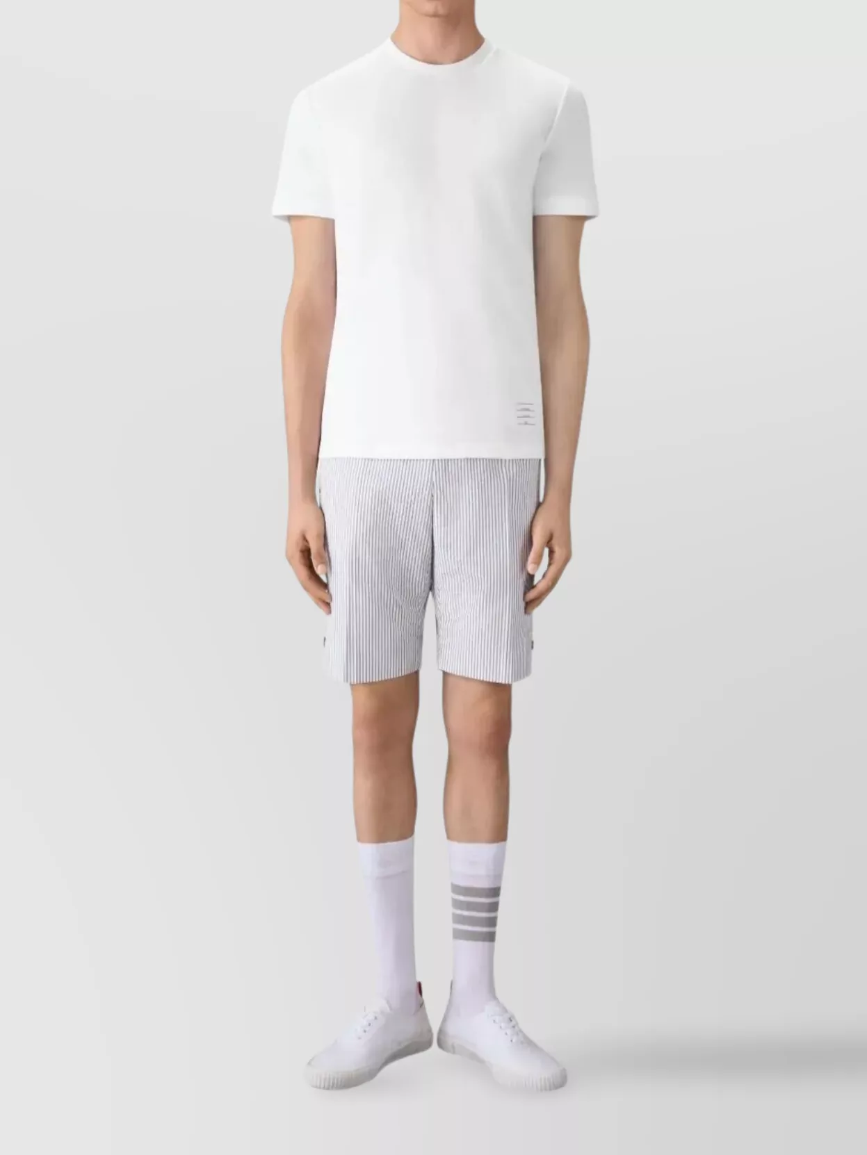 Thom Browne Piqué Crew Neck Short Sleeve T-Shirt