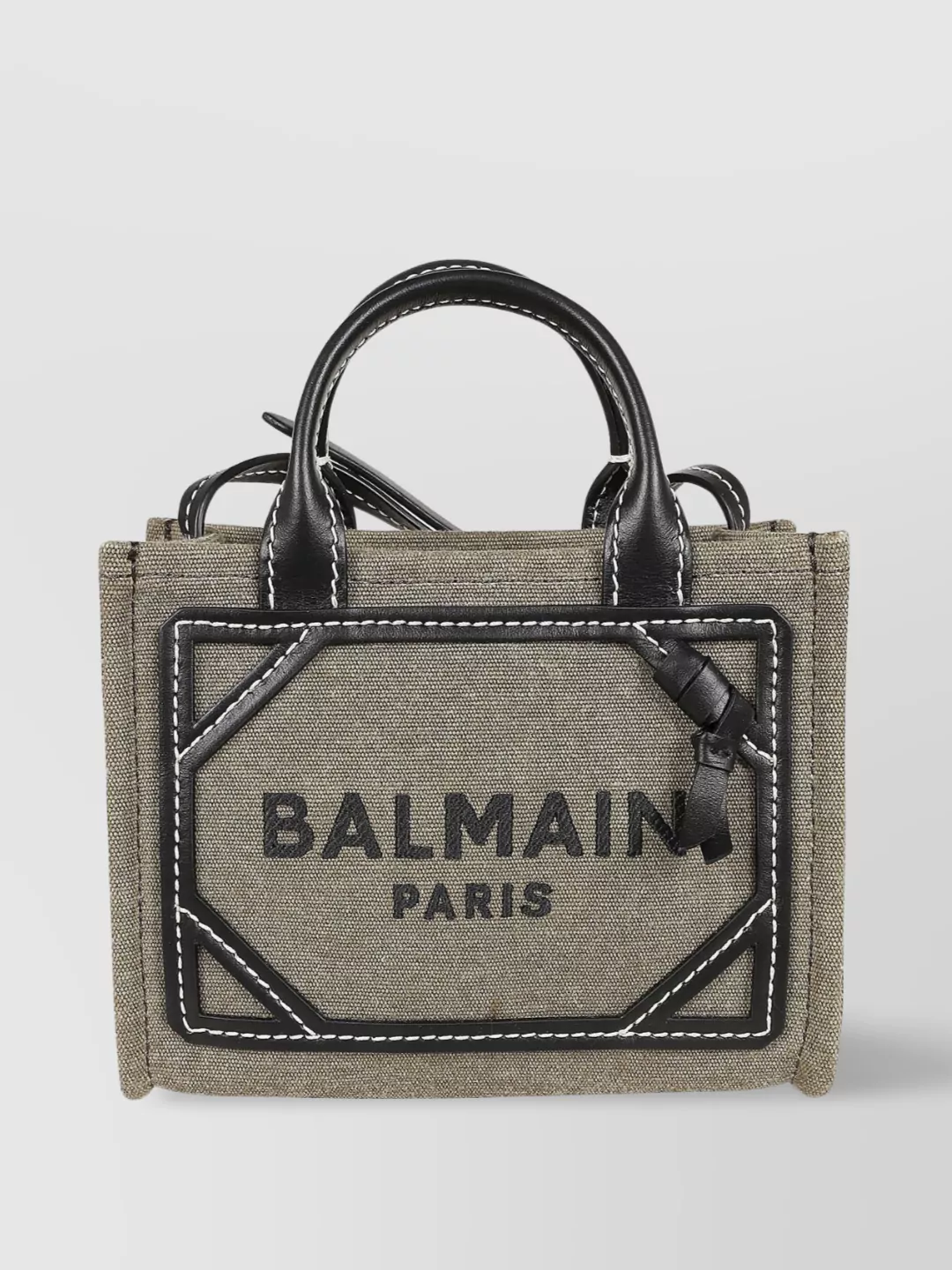 Shop Balmain Canvas Logo Mini Bag