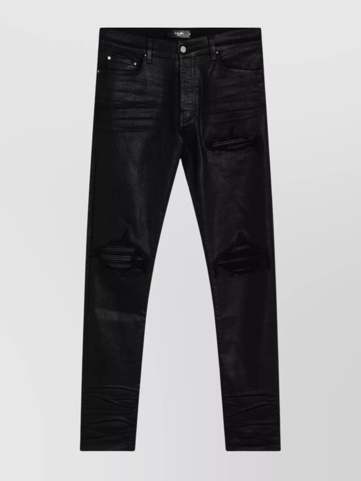 Amiri Skinny Jeans With Distressed Detailing And Five Pockets In Black