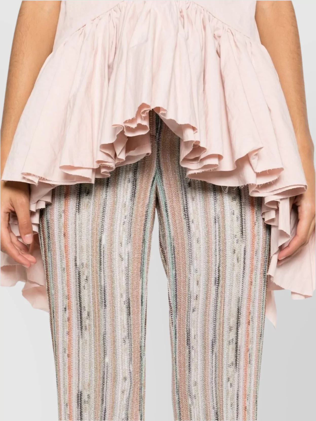 Missoni Striped Straight Leg Trousers With Button Detailing