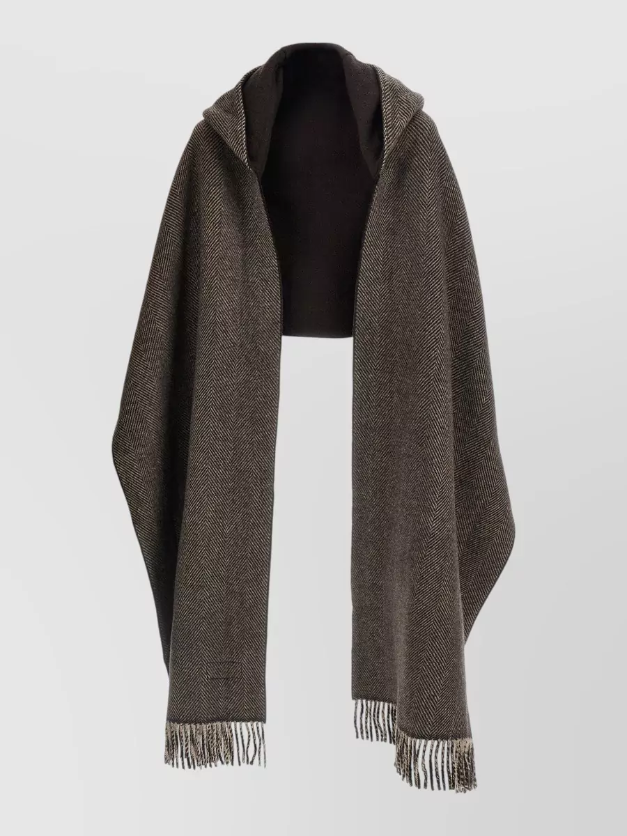 Brunello Cucinelli cashmere reversible hooded scarf