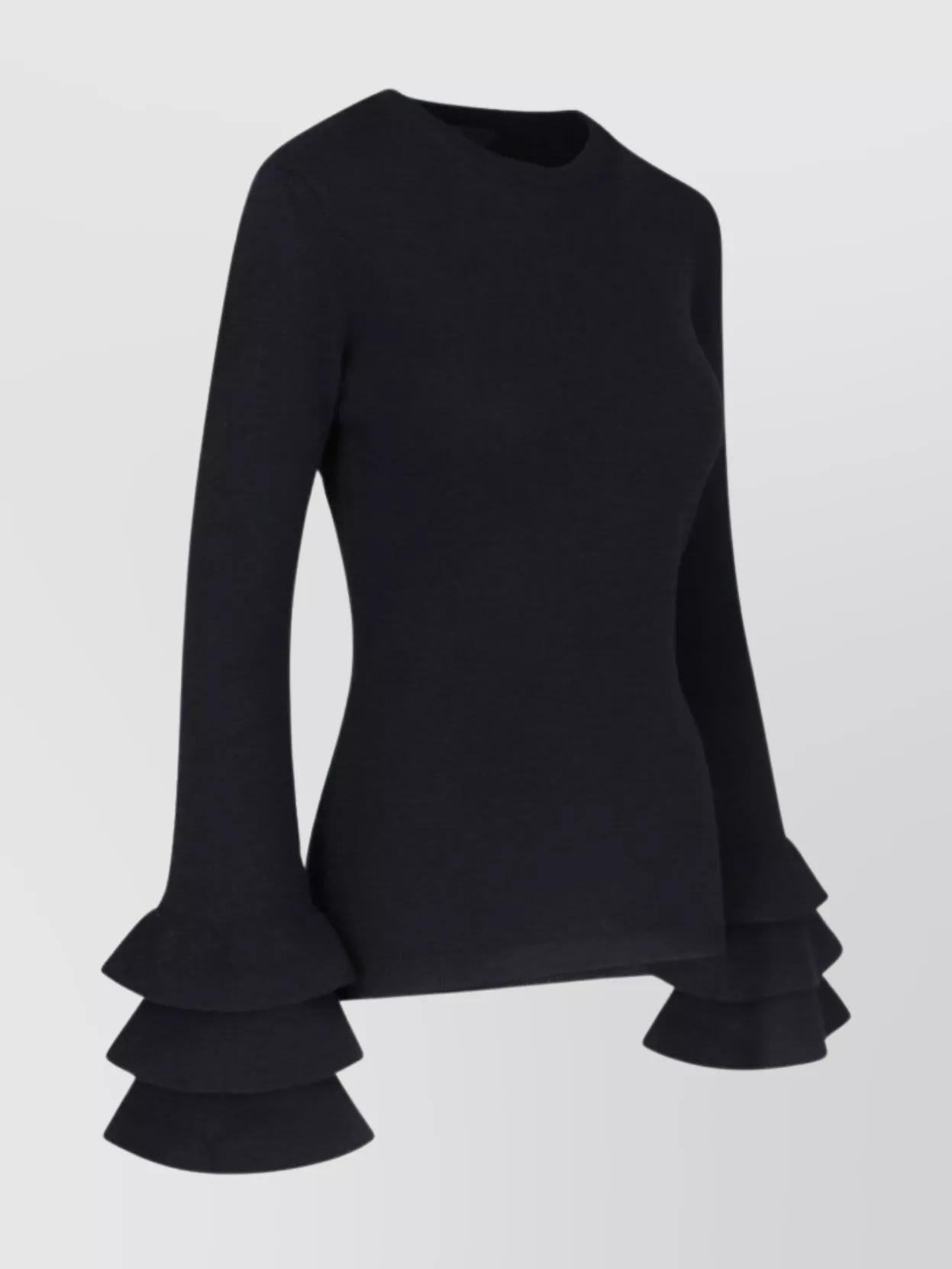 Valentino Knitwear Crewneck Ruffled Sleeves Slim Fit