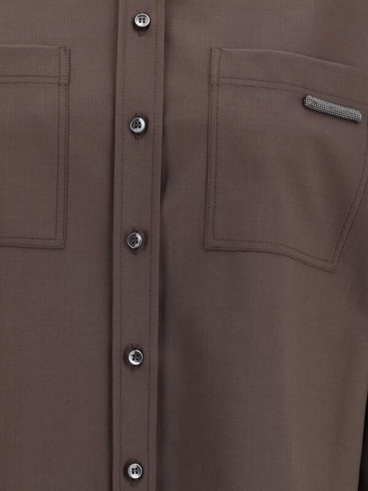 Brunello Cucinelli Wool Shirt In Brown