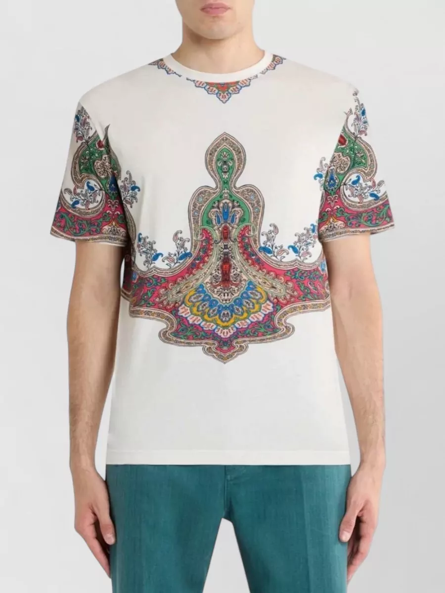 Etro Paisley Print Crewneck Short-Sleeve T-Shirt