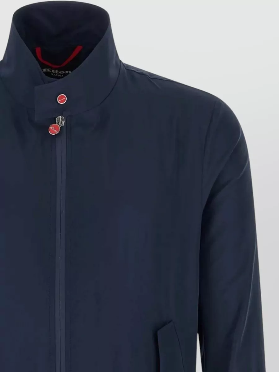 Kiton Cima Jacket Structured Cut Mandarin Collar