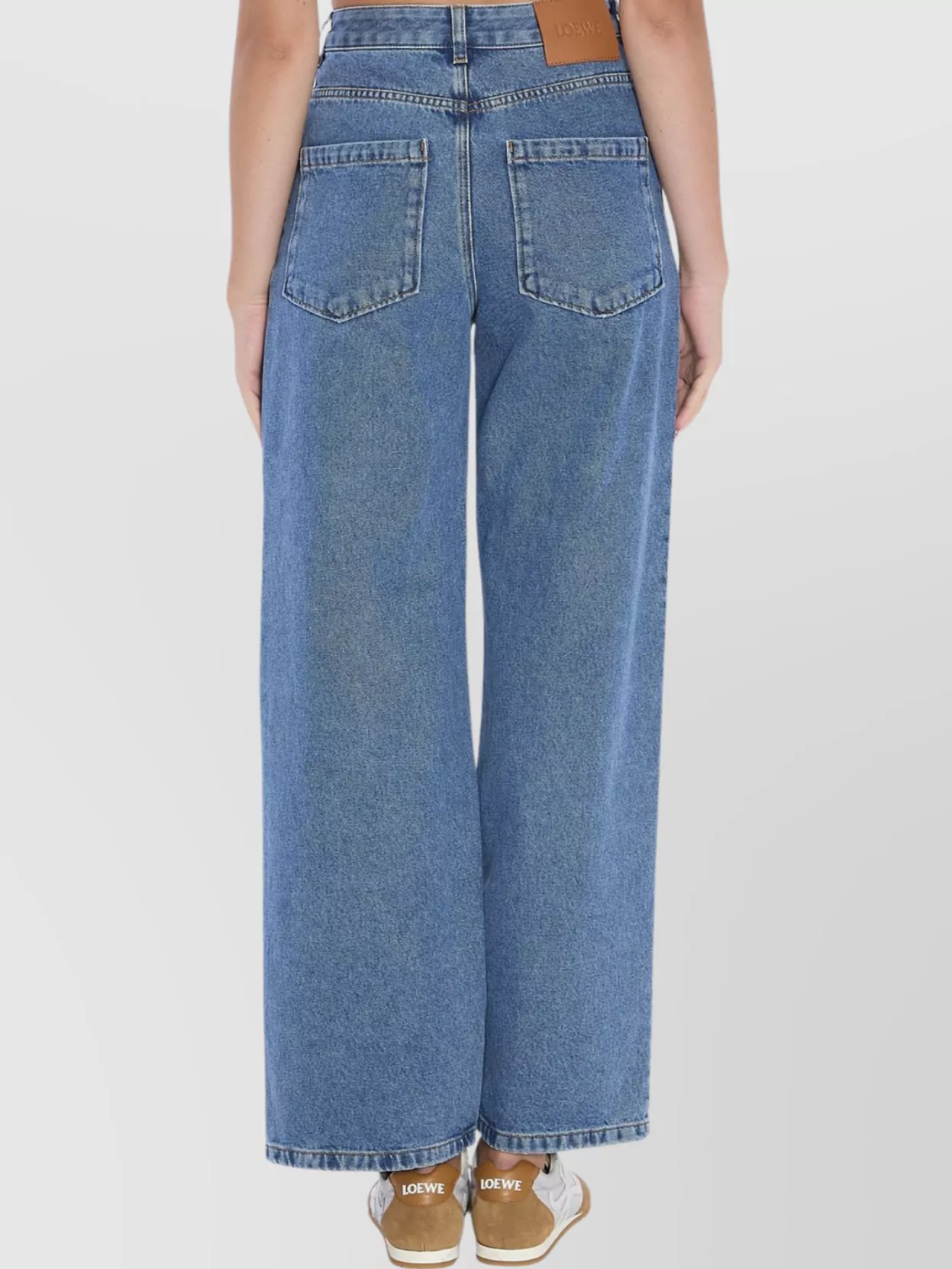 Loewe Baggy Jeans With Wide Leg And Anagram Cut-Outs