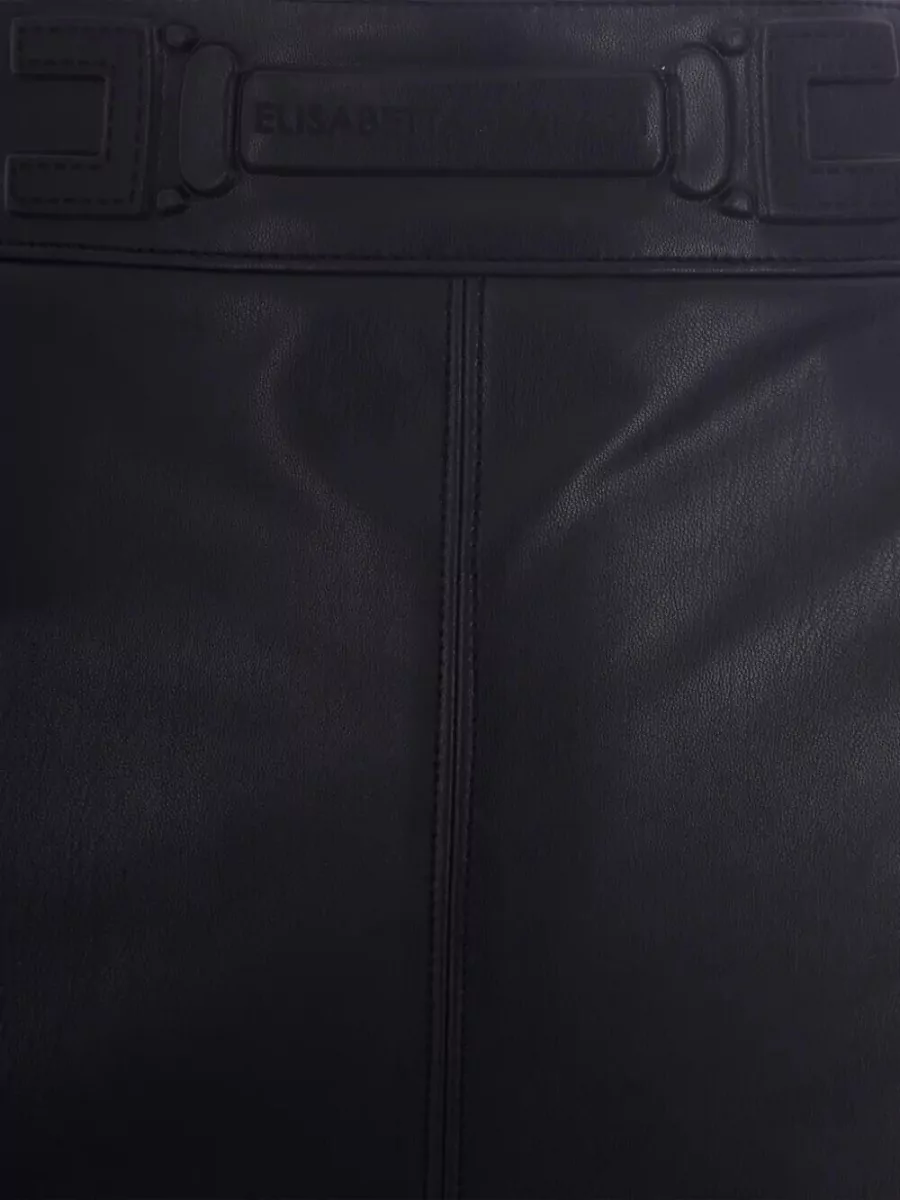 Elisabetta Franchi High Waist Skirt Belt Loops Back Slit