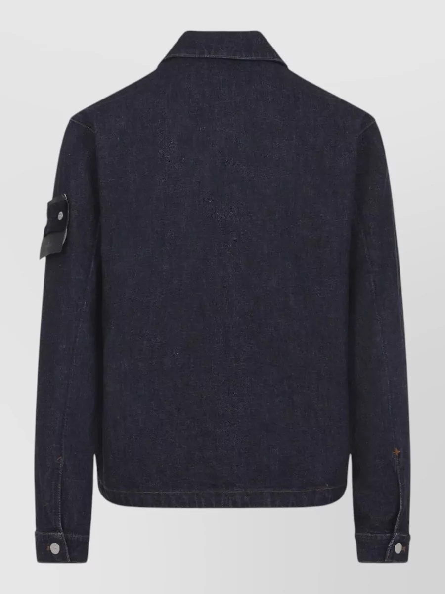 Stone Island Motorcycle Style Jacket Front Pockets Long Sleeves