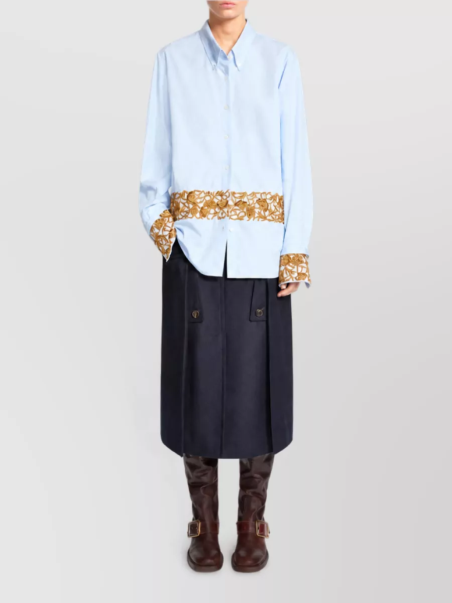 Dries Van Noten Embroidered Cotton Poplin Shirt