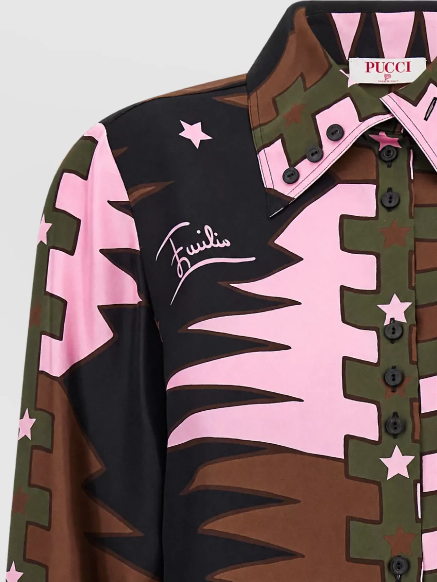 Pucci Silk Printed Cropped Shirt