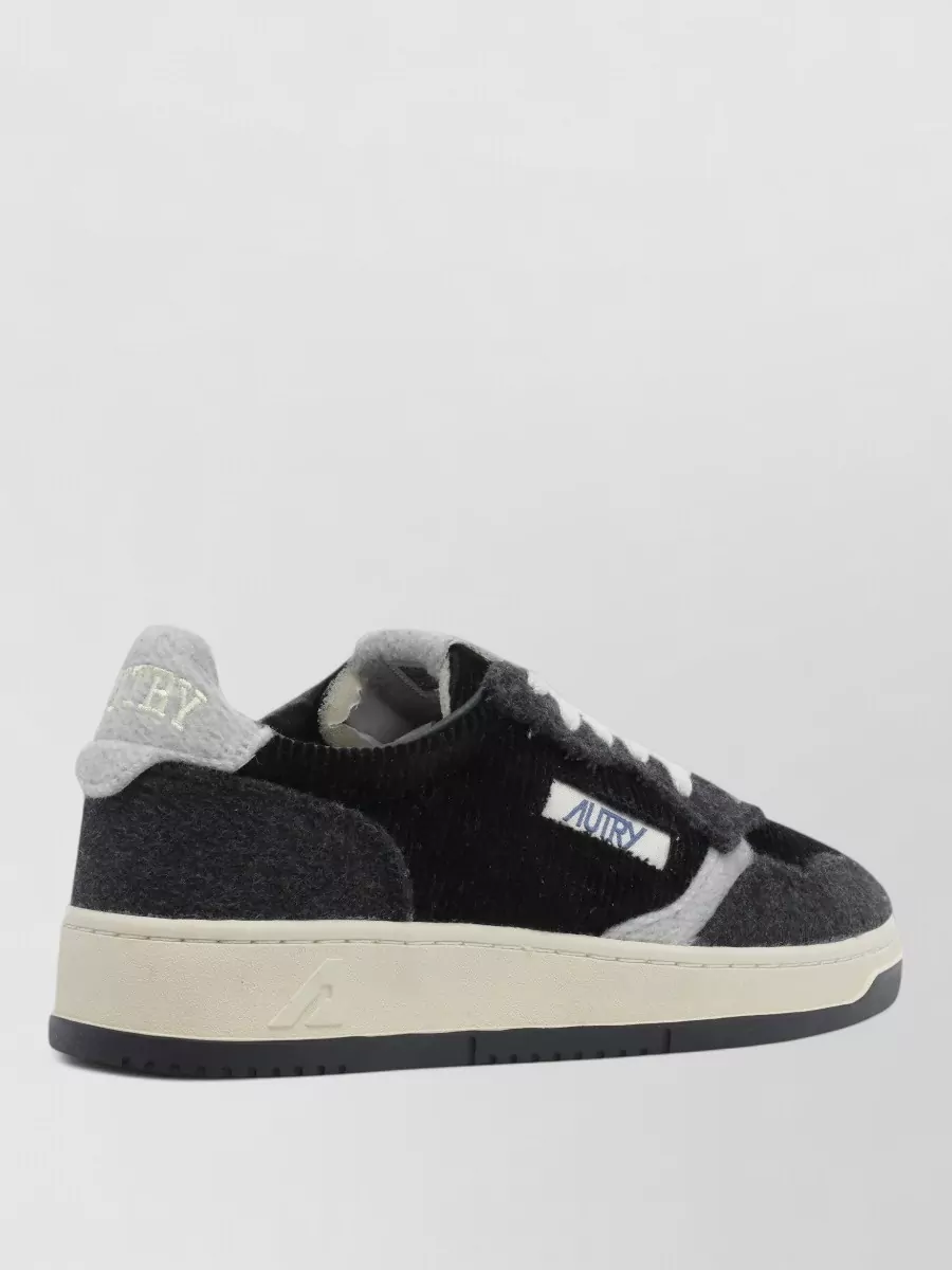 Autry Velvet And Felt Lace-Up Sneakers