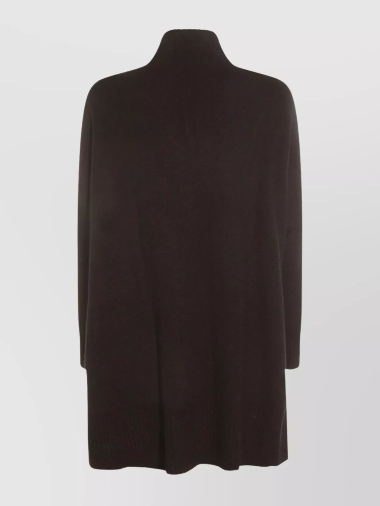 Kujten Longline Knitwear With Ribbed Cuffs And Hem In Black