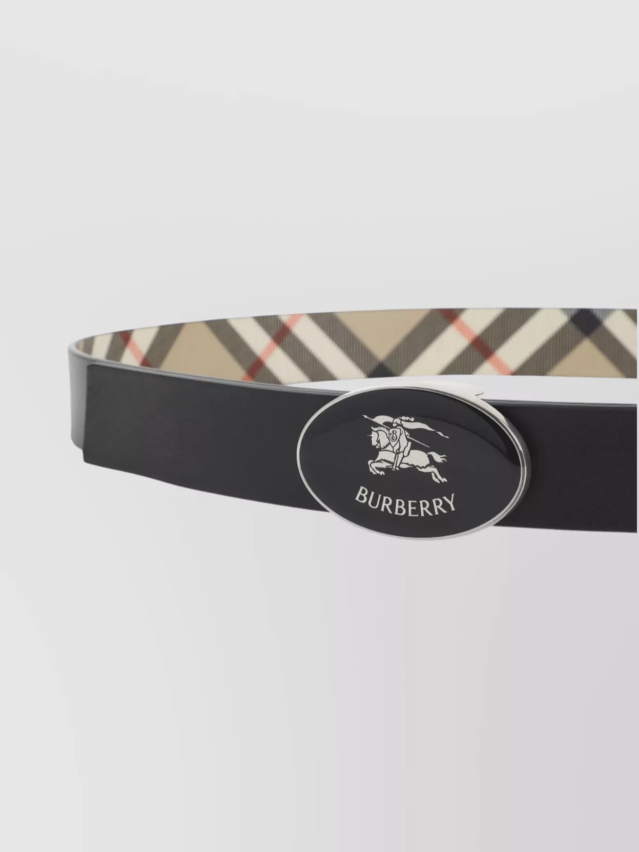 Burberry Adjustable Check Pattern Knight Belt