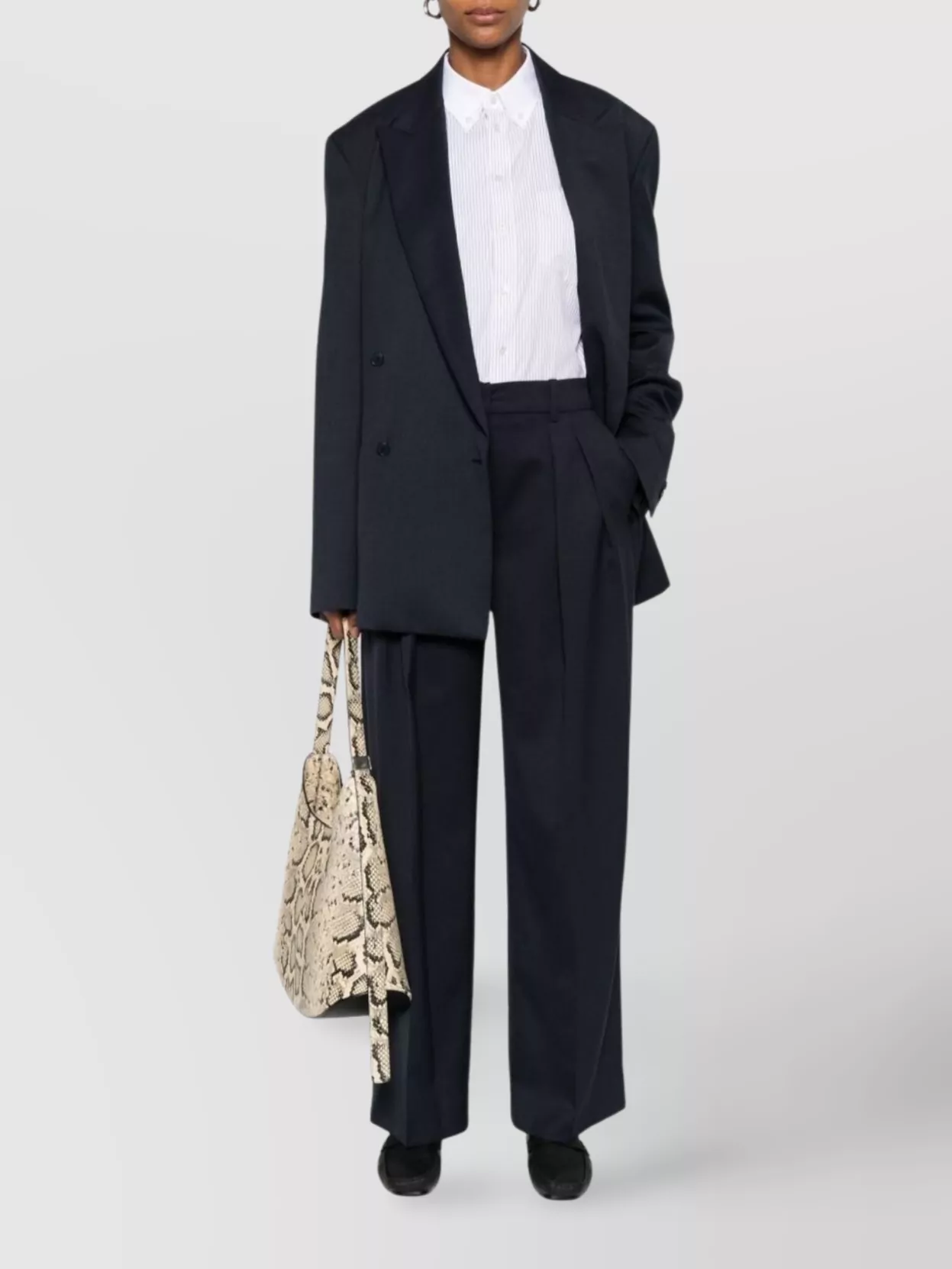THE FRANKIE SHOP WOOL BLEND WIDE LEG TROUSERS WITH BELT LOOPS
