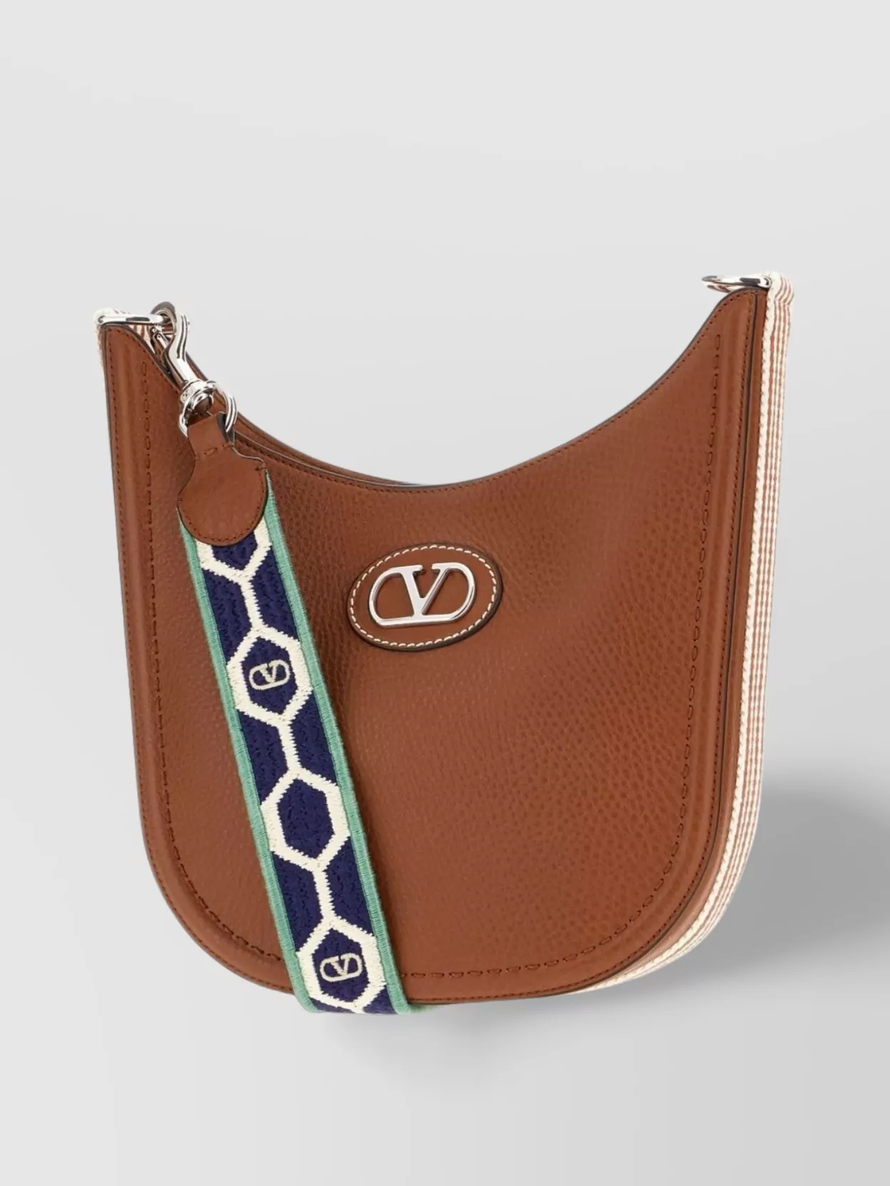 Valentino Garavani Medium Leather Hobo Bag With Adjustable Strap