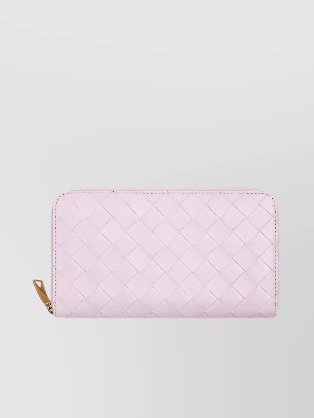 Bottega Veneta Quilted Design Zip Around Wallet In Pink