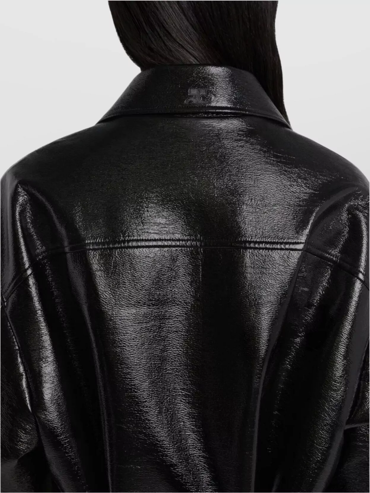 Courrèges Oversized Vinyl Maxi Bomber Jacket