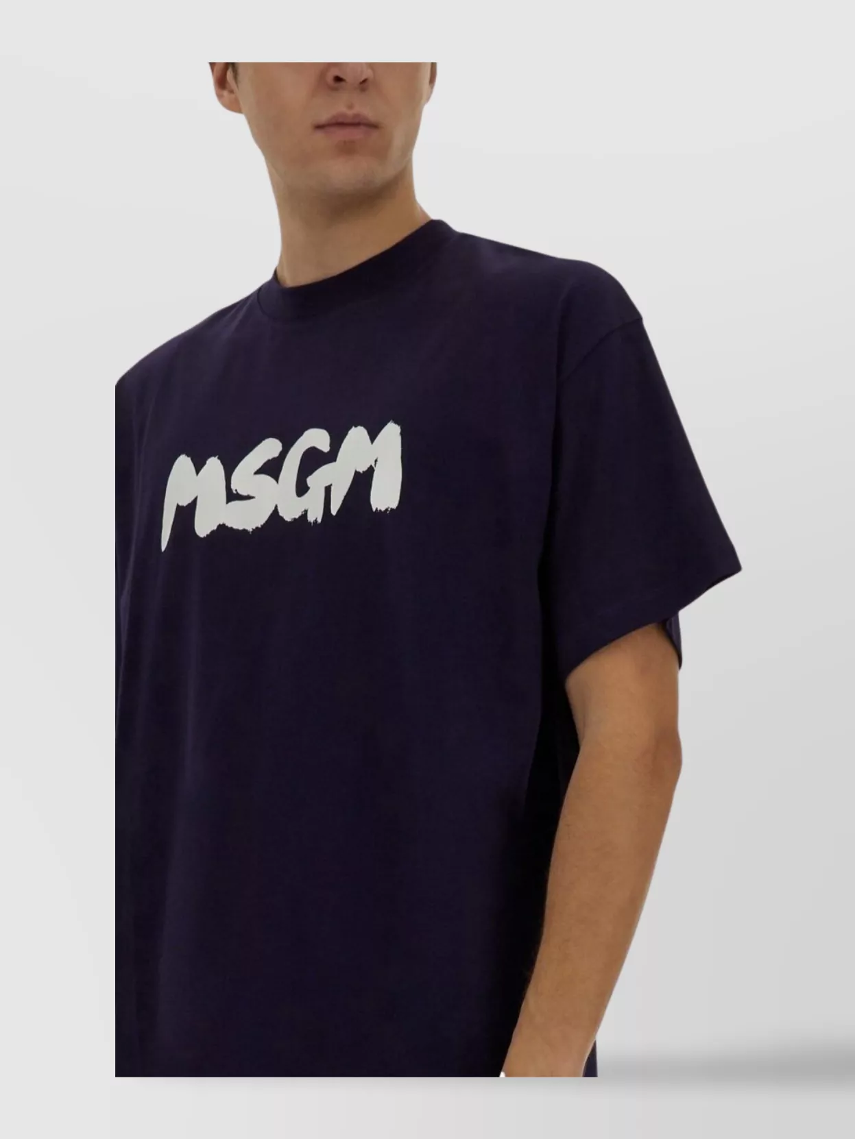 Msgm Casual Fit Blue T-shirt With Bold Logo