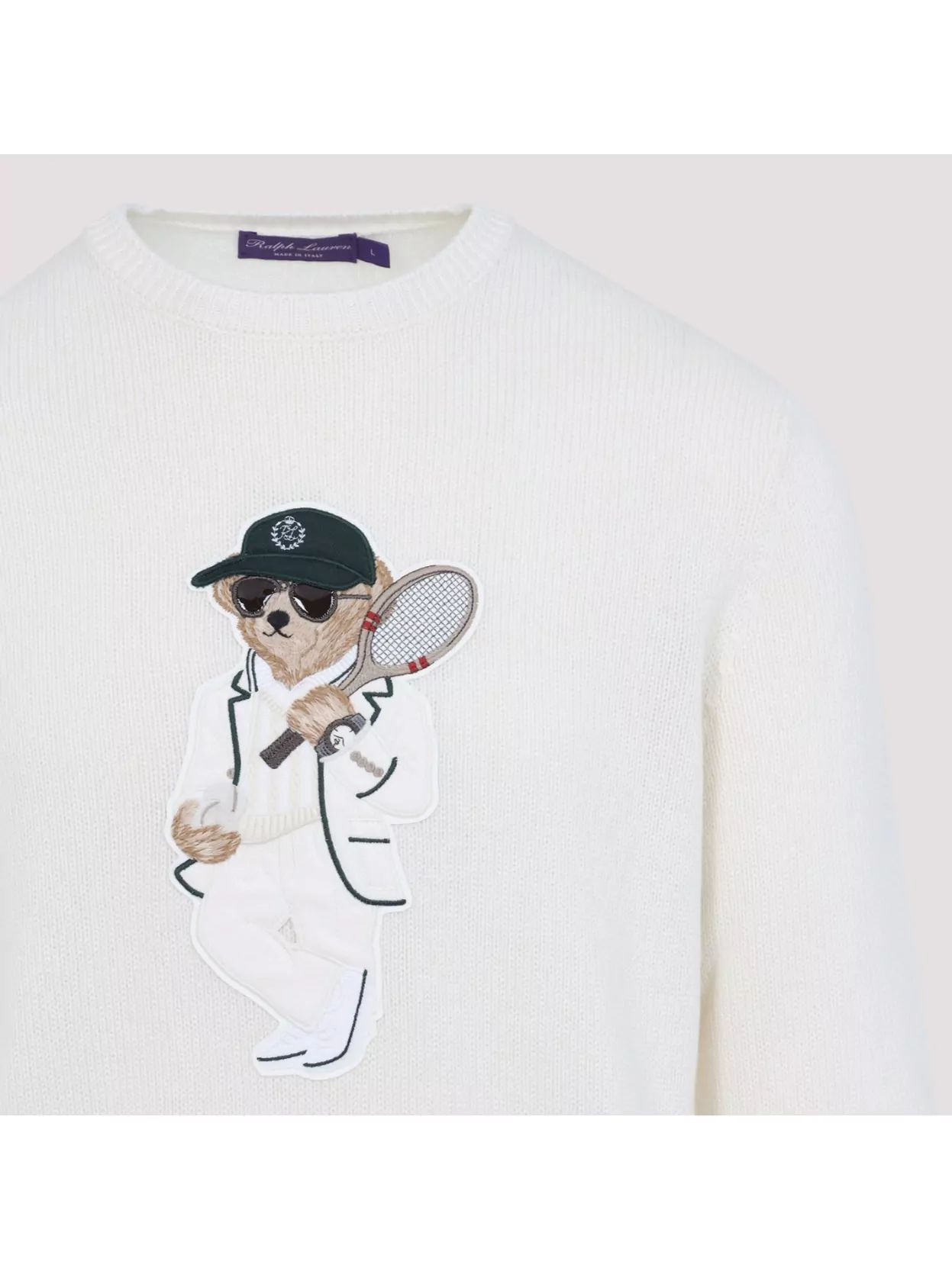 Ralph Lauren Purple Label Cashmere Knit Pullover With Embroidered Design