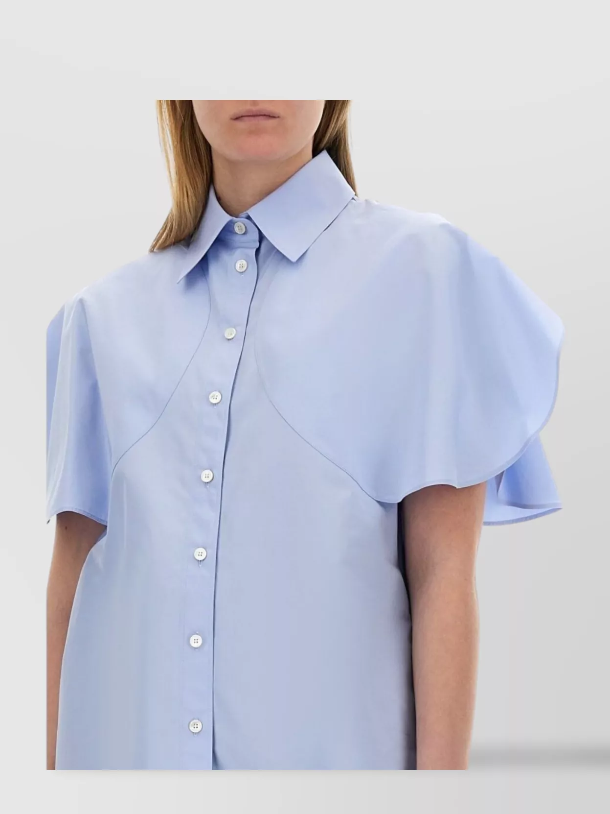 Stella Mccartney Flared Short Sleeve Cotton Shirt