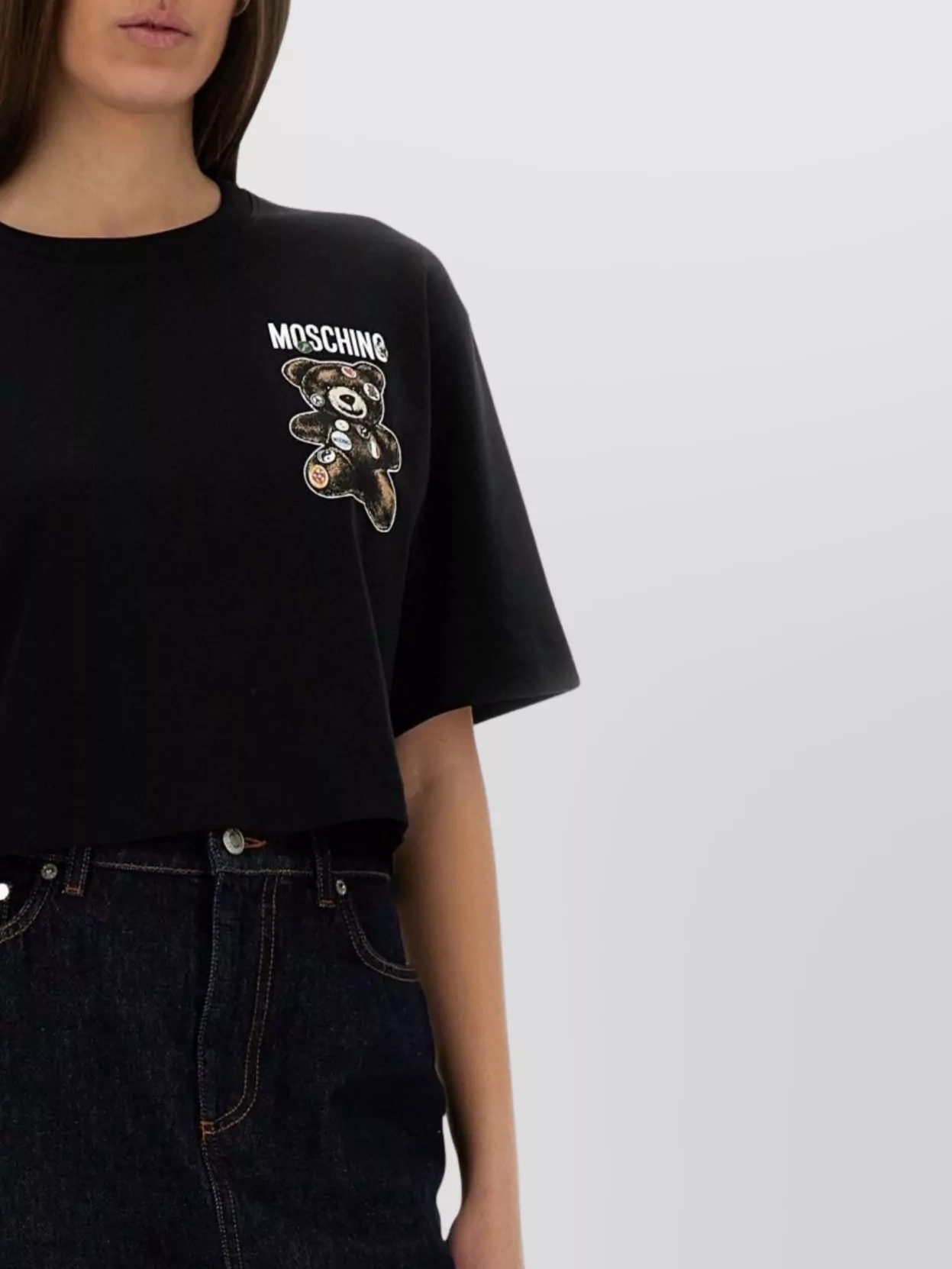 Moschino Cropped Teddy Bear T-Shirt
