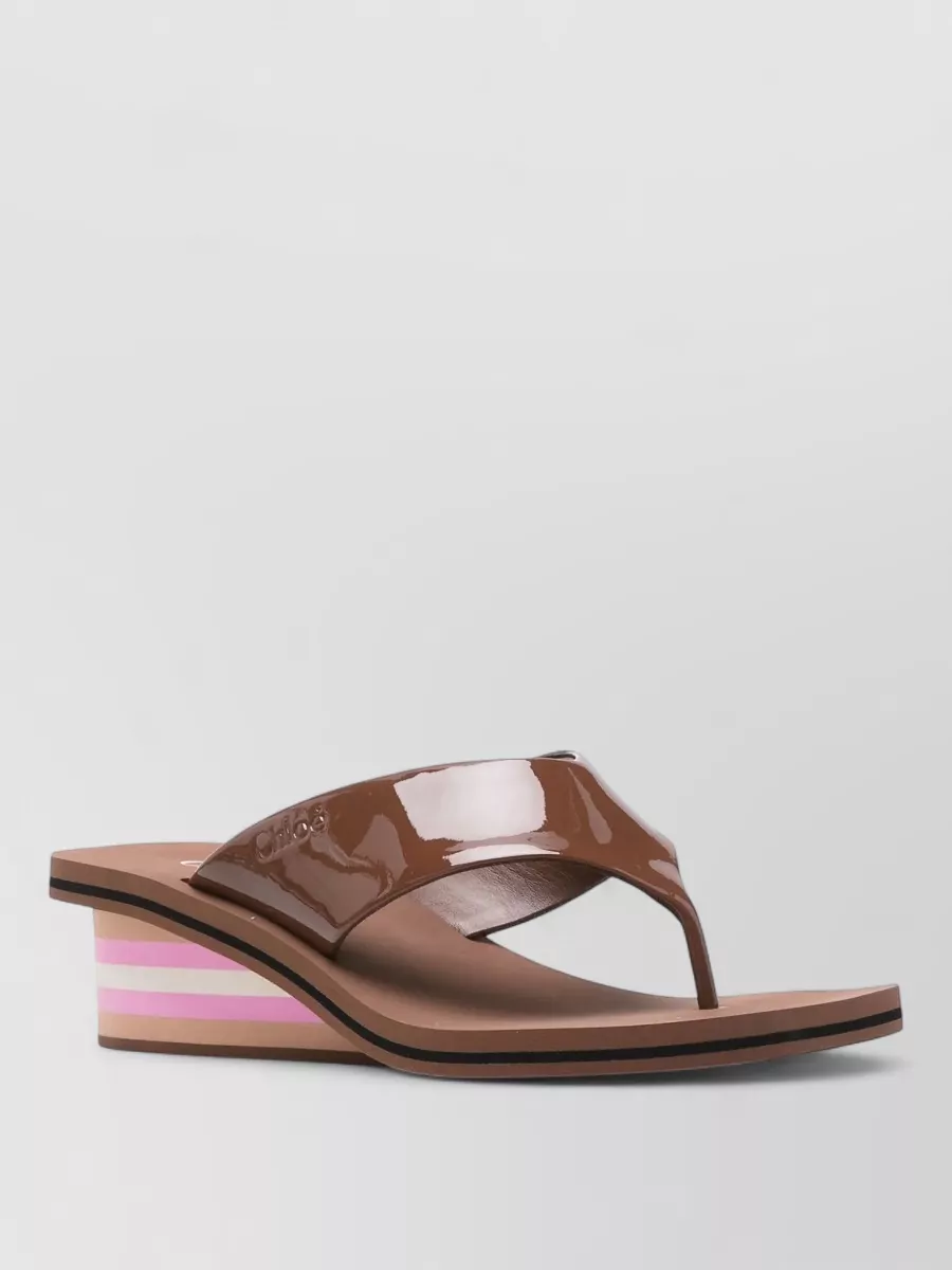 Chloé leather wedge sandals