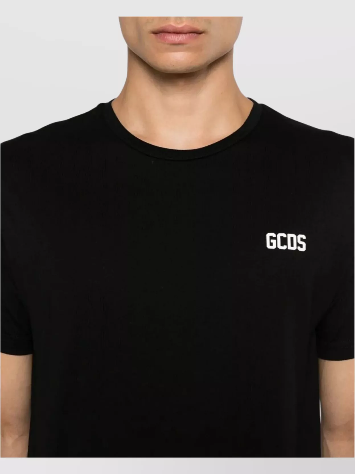 Gcds Straight Hem Crewneck Cotton T-Shirt